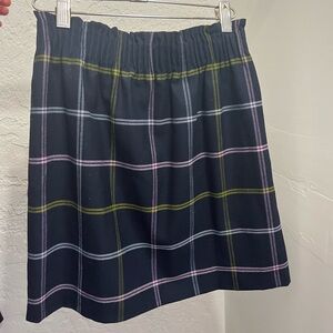 Plaid Navy Blue J.Crew Mini Skirt with pockets